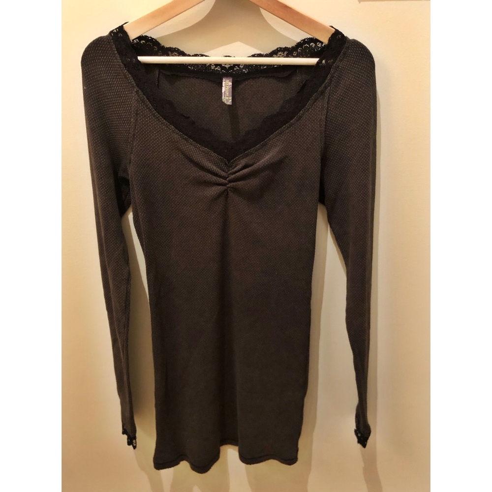 Free People thermal layering shirt-dress.